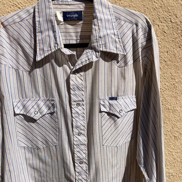 Men's Vintage Wrangler Multicolor Striped Western Shirt XL Snaps Cowboy Ranch - Picture 9 of 11